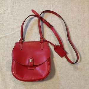 Dooney&Bourke Happy AltoRed Leather Crossbody Saddle Bag - Women's Shoulder Bag